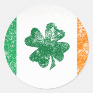 Irish Flagga Runt Klistermärke