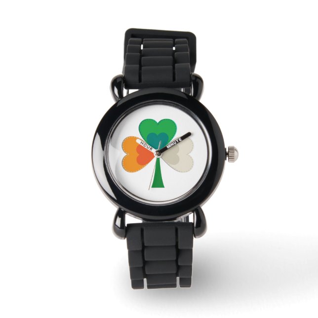 Irish Flagga Shamrock Armbandsur (Framsida)