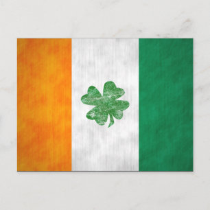 Irish Flagga Shamrock Cards 2 Side Vykort