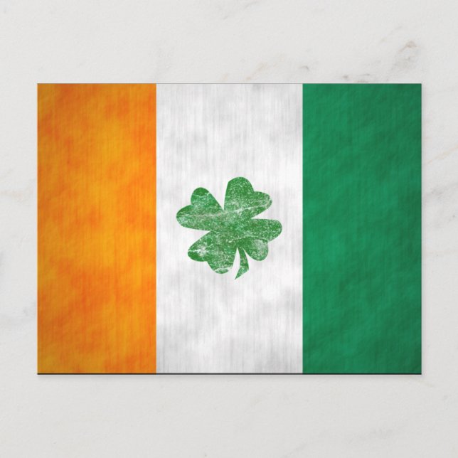Irish Flagga Shamrock Cards 2 Side Vykort (Framsida)