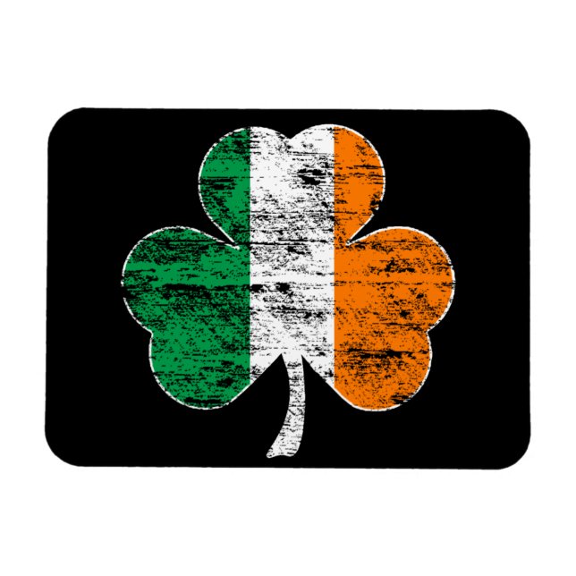 Irish Flagga Shamrock (Distress) Flexi Magnet (Horisontell)