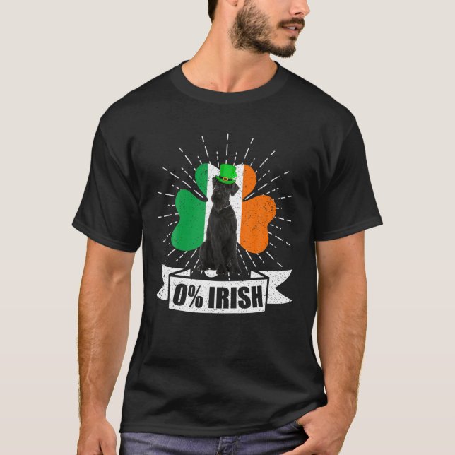 Irish Flagga Shamrock Giant Schnauzer Hund St. Pat T Shirt (Framsida)