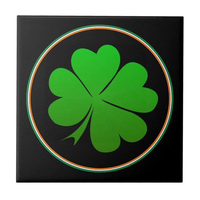 Irish Flagga, Shamrock, Ireland decor, Home Kakelplatta (Framsidan)