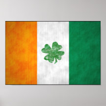 Irish Flagga Shamrock Poster