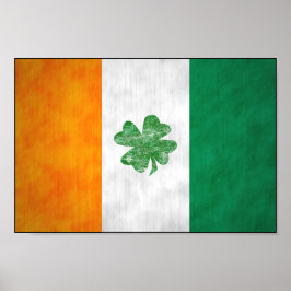 Irish Flagga Shamrock Poster