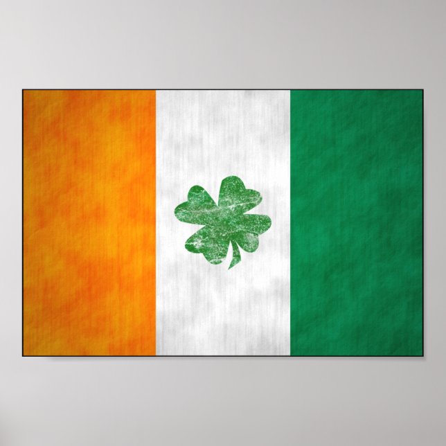 Irish Flagga Shamrock Poster (Framsidan)
