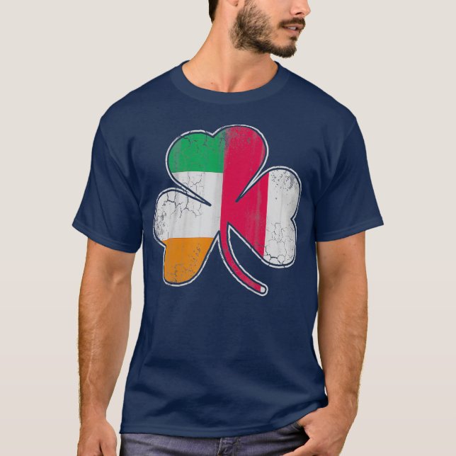 Irish Flagga Shamrock T Shirt (Framsida)