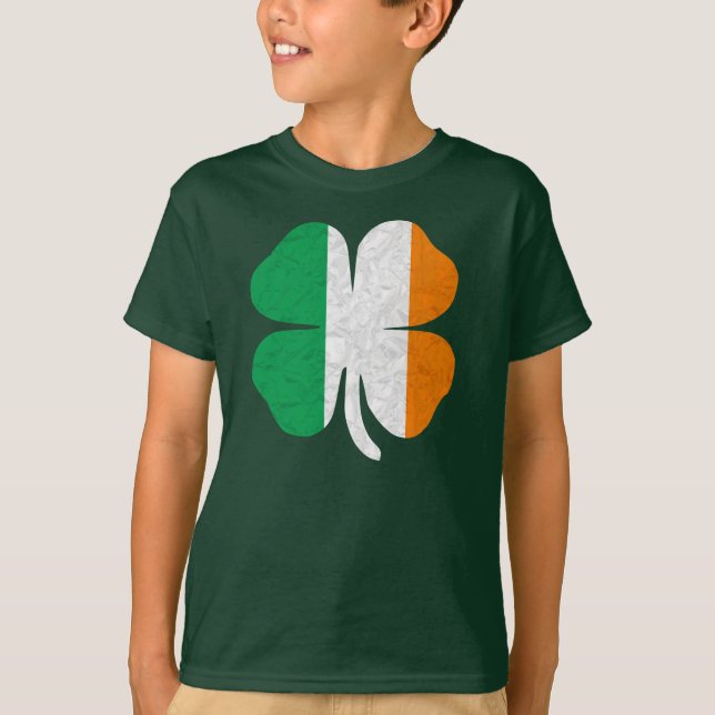 Irish Flagga Shamrock Tee Shirt (Framsida)