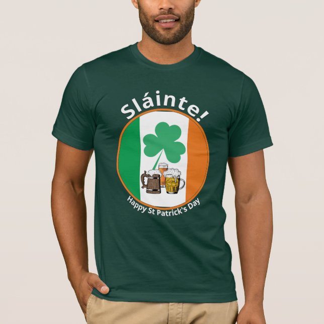 Irish Flagga St patricks day T Shirt (Framsida)