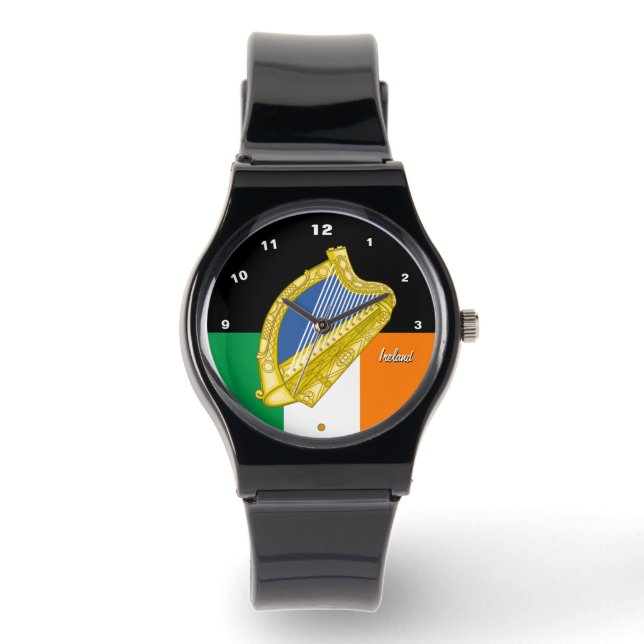 Irish Flagga watch, Harp Emblem, Irland/sport Armbandsur (Framsida)