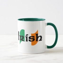 Irish Flagga with Celtic Font Mugg