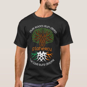 Irish FLAHERTY Family Namn Vår Kärlek Springa djup T Shirt