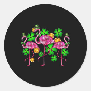 Irish Flamingo St patricks day Bird Animal Kids Wo Runt Klistermärke