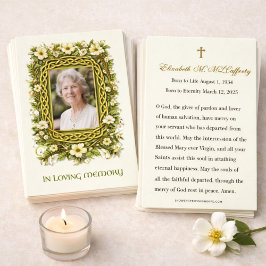 Irish Floral Celtic Memorial In Loving Memory Visitkort