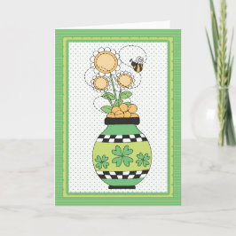 Irish Flower Pot St. Patrick's Day Card Kort