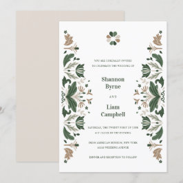 Irish FolArt Shamrock Celtic Bröllop Inbjudningar