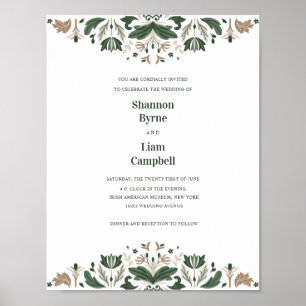 Irish FolArt Shamrock Celtic Bröllop PROVA Poster