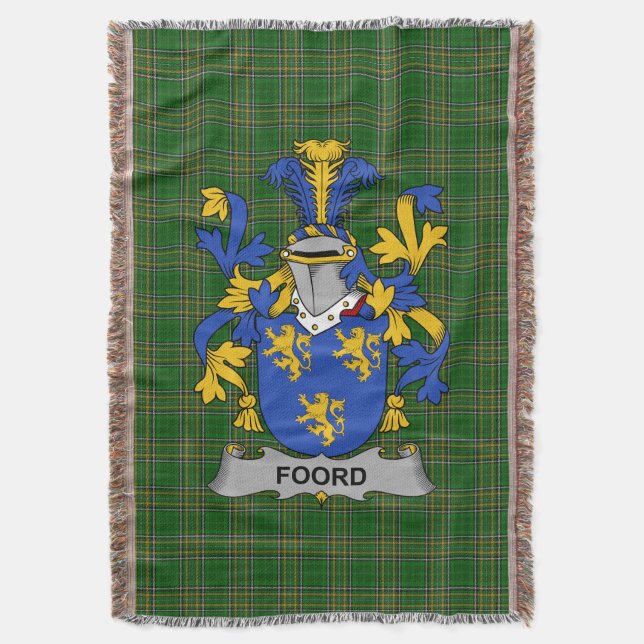 Irish Foord Jackar om Arm Family Crest Ireland Filt (Framsidan Vertikal)