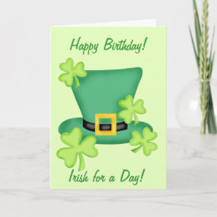 Irish for a Day Grattis på födelsedagen Shamrock Kort