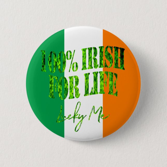 Irish for Life Lucky Me Funny Shamrock St. Patrick Knapp (Framsida)