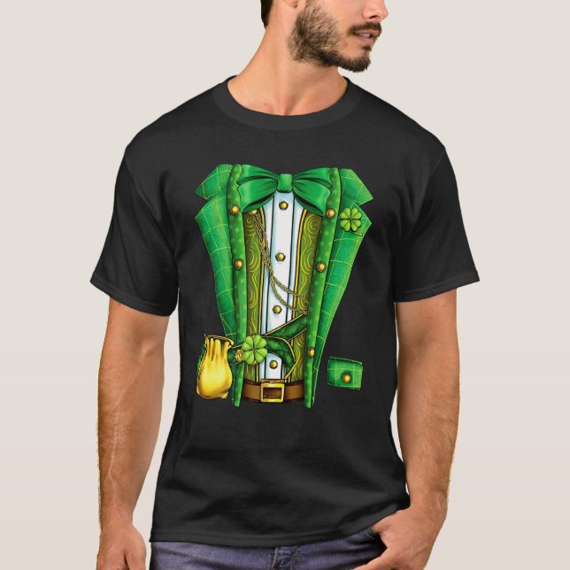 Irish Formal Leprechaun Costume Suit Tuxedo St Pat T Shirt (Framsida)