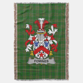 Irish Fownes Jackar om Arm Family Crest Ireland Filt