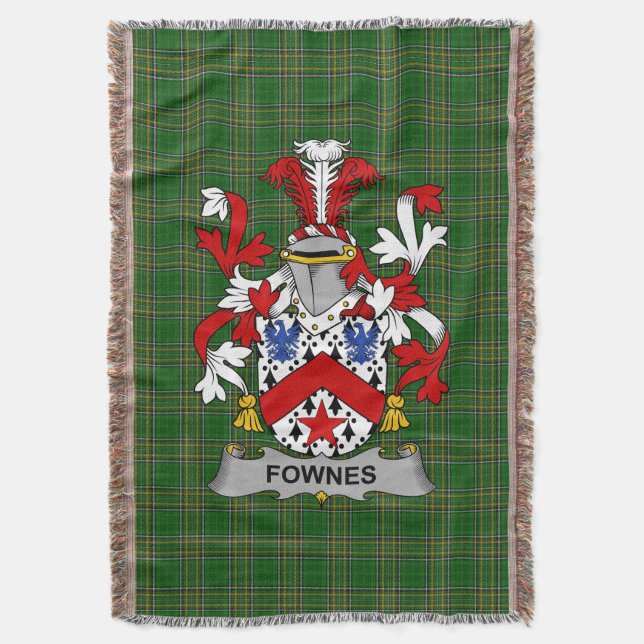 Irish Fownes Jackar om Arm Family Crest Ireland Filt (Framsidan Vertikal)