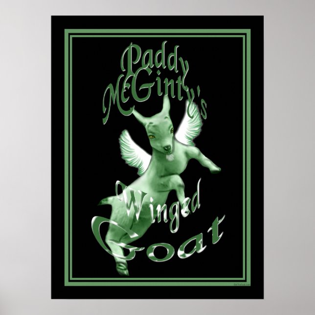Irish Framed Skriv ut McGinty's Grönt Goat Art Pri Poster (Framsidan)