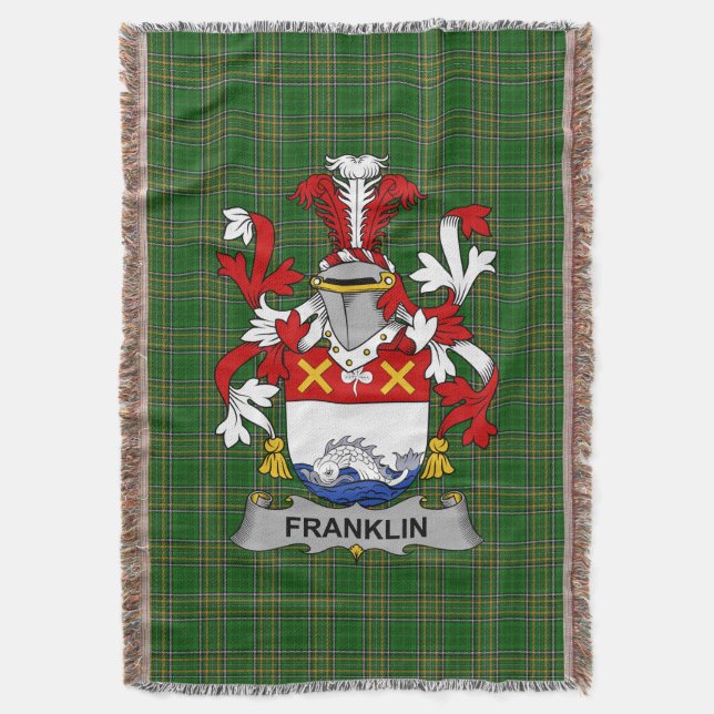 Irish Franklin Jackar Arm Family Crest Ireland Filt (Framsidan Vertikal)