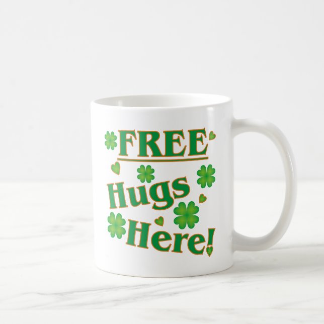 Irish Free Hugs här! Lycklig grönt klöver Kaffemugg (Höger)