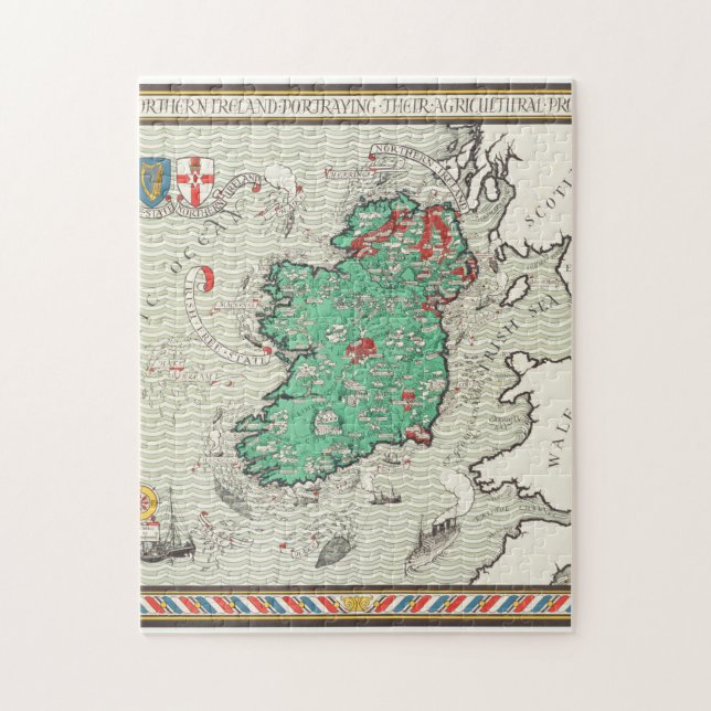 Irish Free State & Northern Ireland MacDonald Gill Pussel (Vertikal)