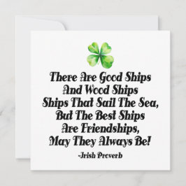 Irish Friendship Ships Proverb Four Leaf Clover