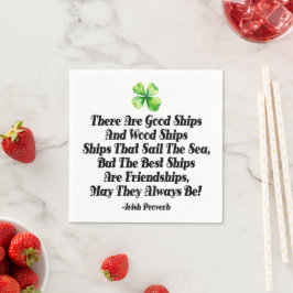 Irish Friendship Ships Proverb Four Leaf Clover Pappersservett