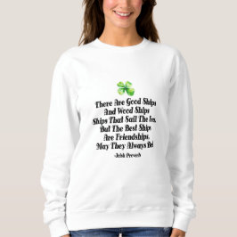 Irish Friendship Ships Proverb Four Leaf Clover T Shirt