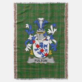 Irish Fulton Jackar om Arm Family Crest Ireland Filt