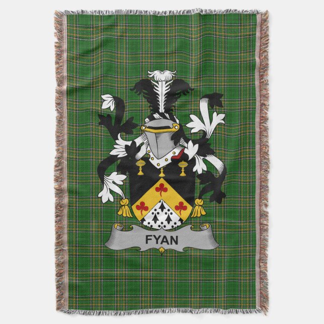 Irish Fyan eller Faghan Jackar om Arm Family Crest Filt (Framsidan Vertikal)