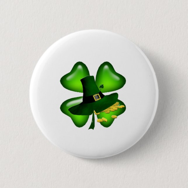 Irish Fyrklöver Lucky Shamrocks Knapp (Framsida)