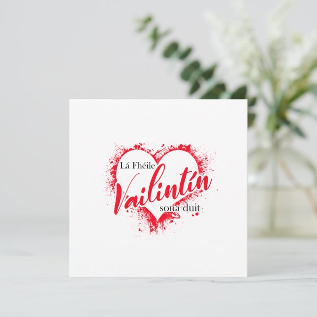 Irish Gaeilge Valentines day Kort (Stående Fram)
