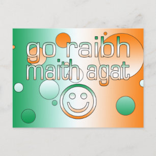Irish Gaelic Gifts Tack / Go Raibh Maith Agat Vykort
