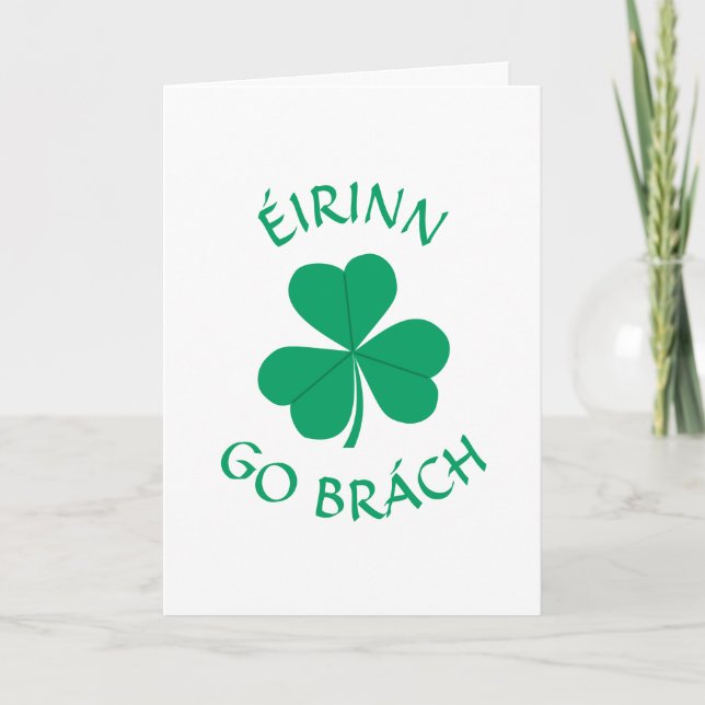 Irish Gaelic Shamrock St. Patrick's Day Kort (Framsida)