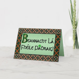 Irish Gaelic St. Patrick's Day Card Kort