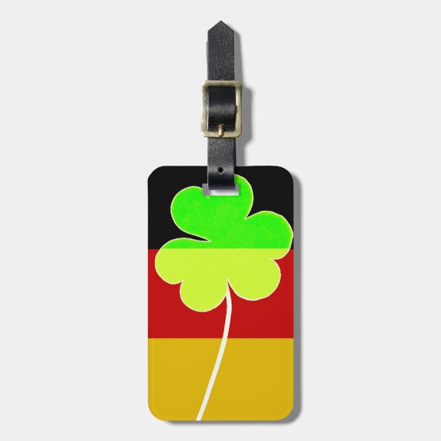 Irish German Flagga Shamrock Klöver St. Patrick Ro Bagagebricka (Vertikal Framsida)