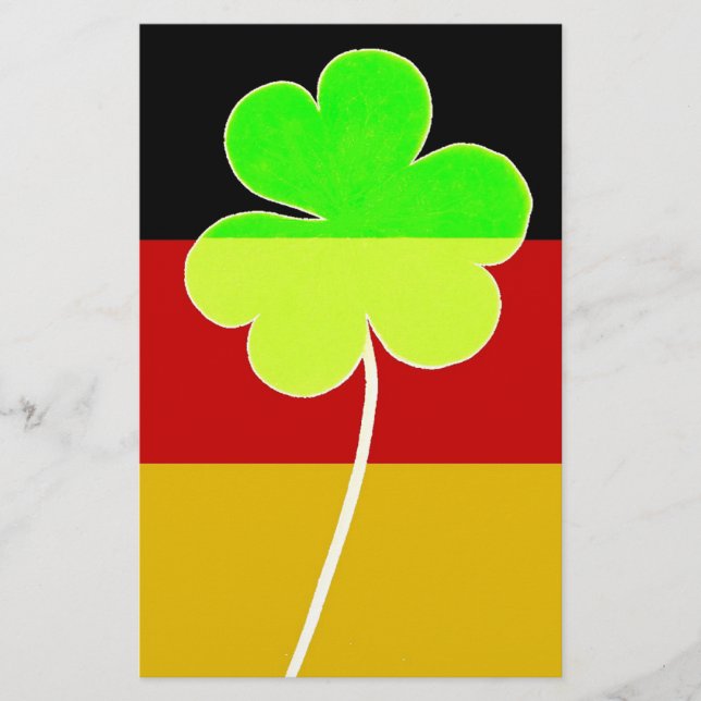 Irish German Flagga Shamrock Klöver St. Patrick Ro Brevpapper (Framsida)