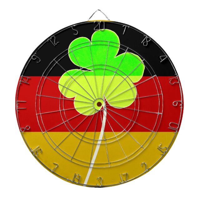 Irish German Flagga Shamrock Klöver St. Patrick Ro Darttavla (Framsidan)