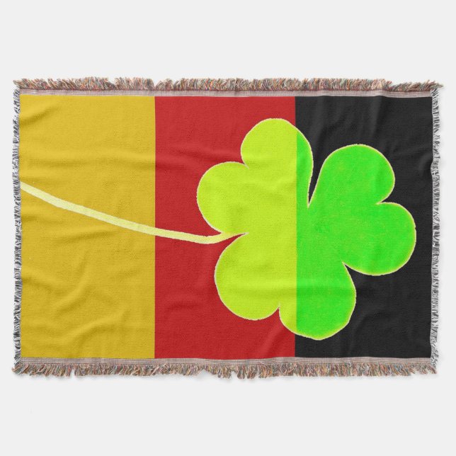 Irish German Flagga Shamrock Klöver St. Patrick Ro Filt (Framsidan)