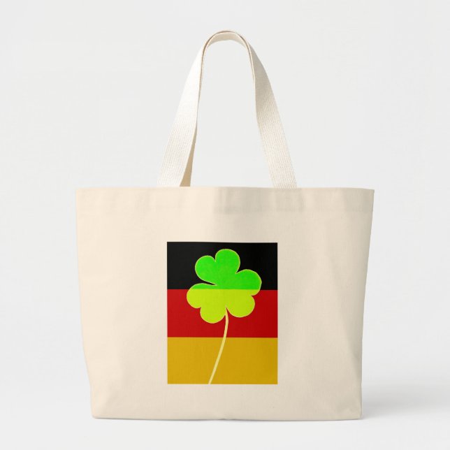Irish German Flagga Shamrock Klöver St. Patrick Ro Jumbo Tygkasse (Framsidan)