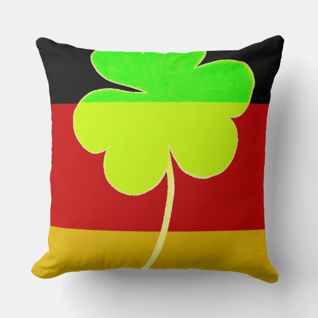 Irish German Flagga Shamrock Klöver St. Patrick Ro Kudde (Framsida)