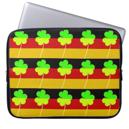 Irish German Flagga Shamrock Klöver St. Patrick Ro Laptop Sleeve