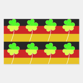 Irish German Flagga Shamrock Klöver St. Patrick Ro Rektangulärt Klistermärke