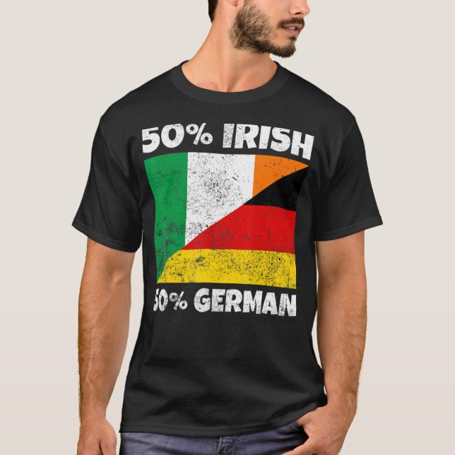 Irish German Flagga Shamrock St patricks day T Shirt (Framsida)